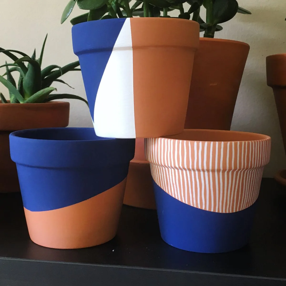 blue white pot idea