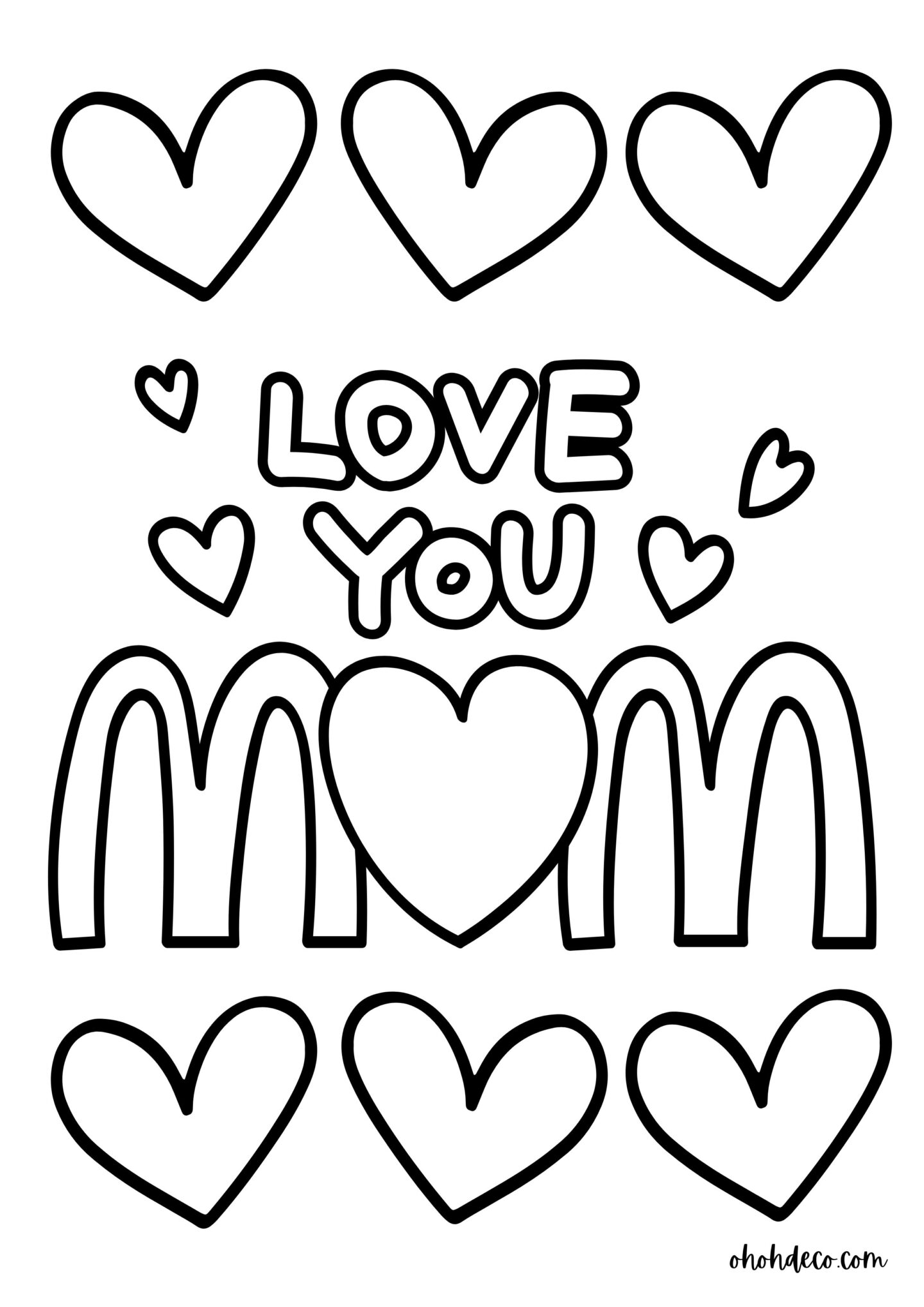 love mom coloring page