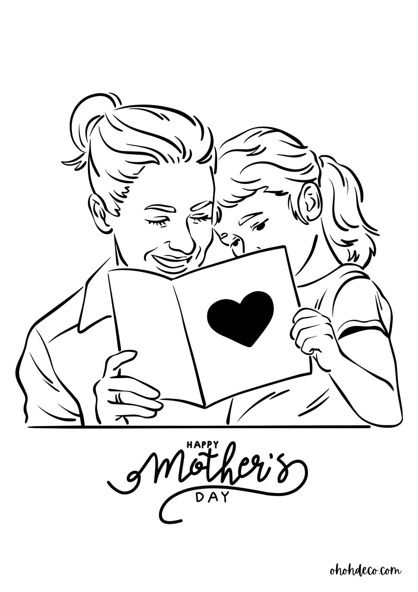 mother girl coloring page