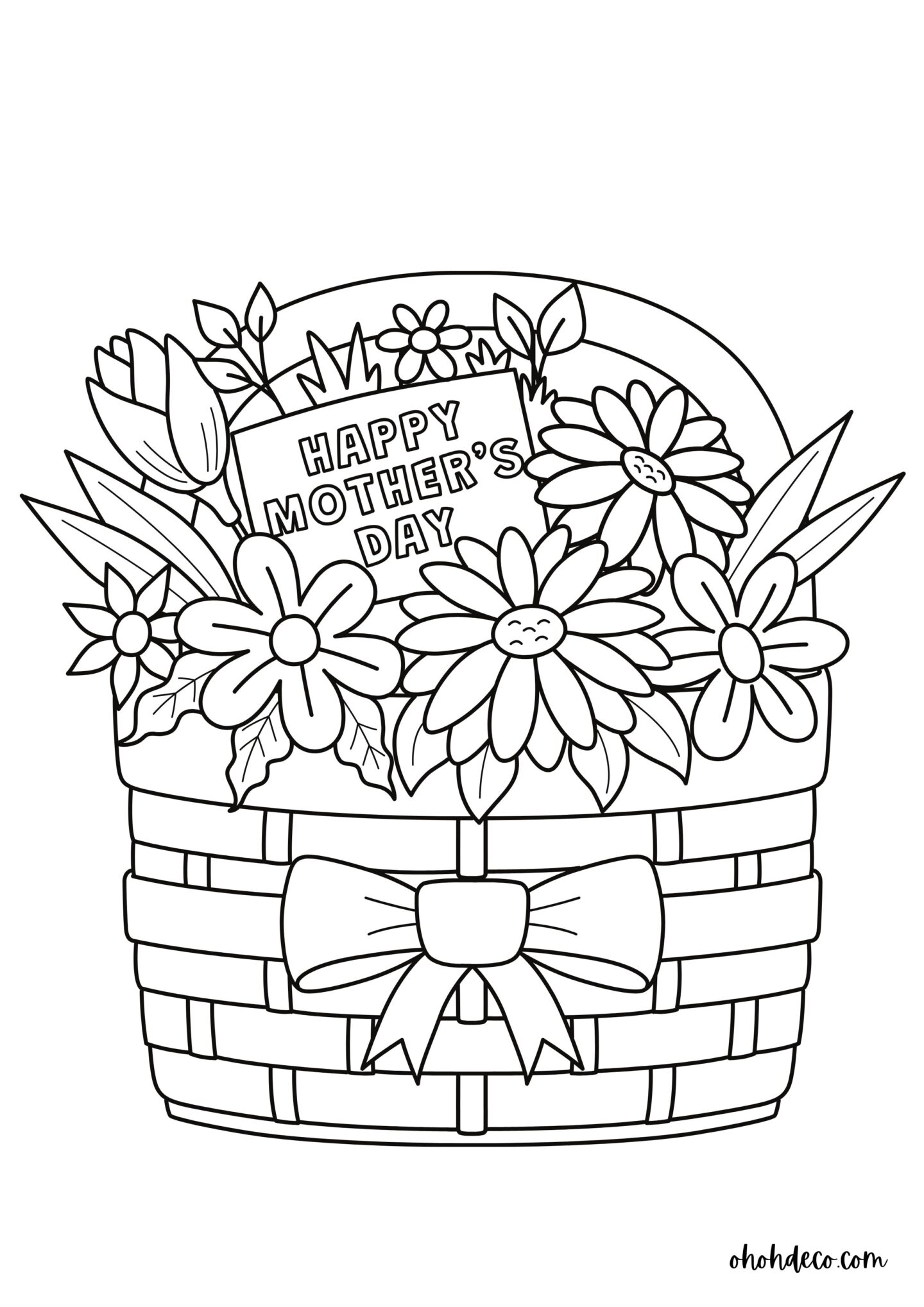 happy mother coloring page