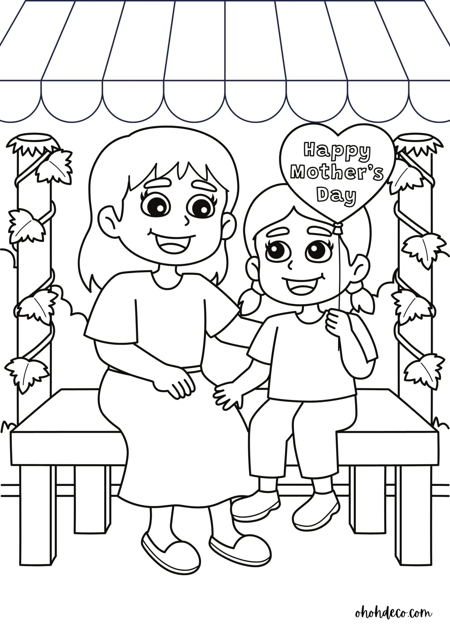 mother girl coloring page