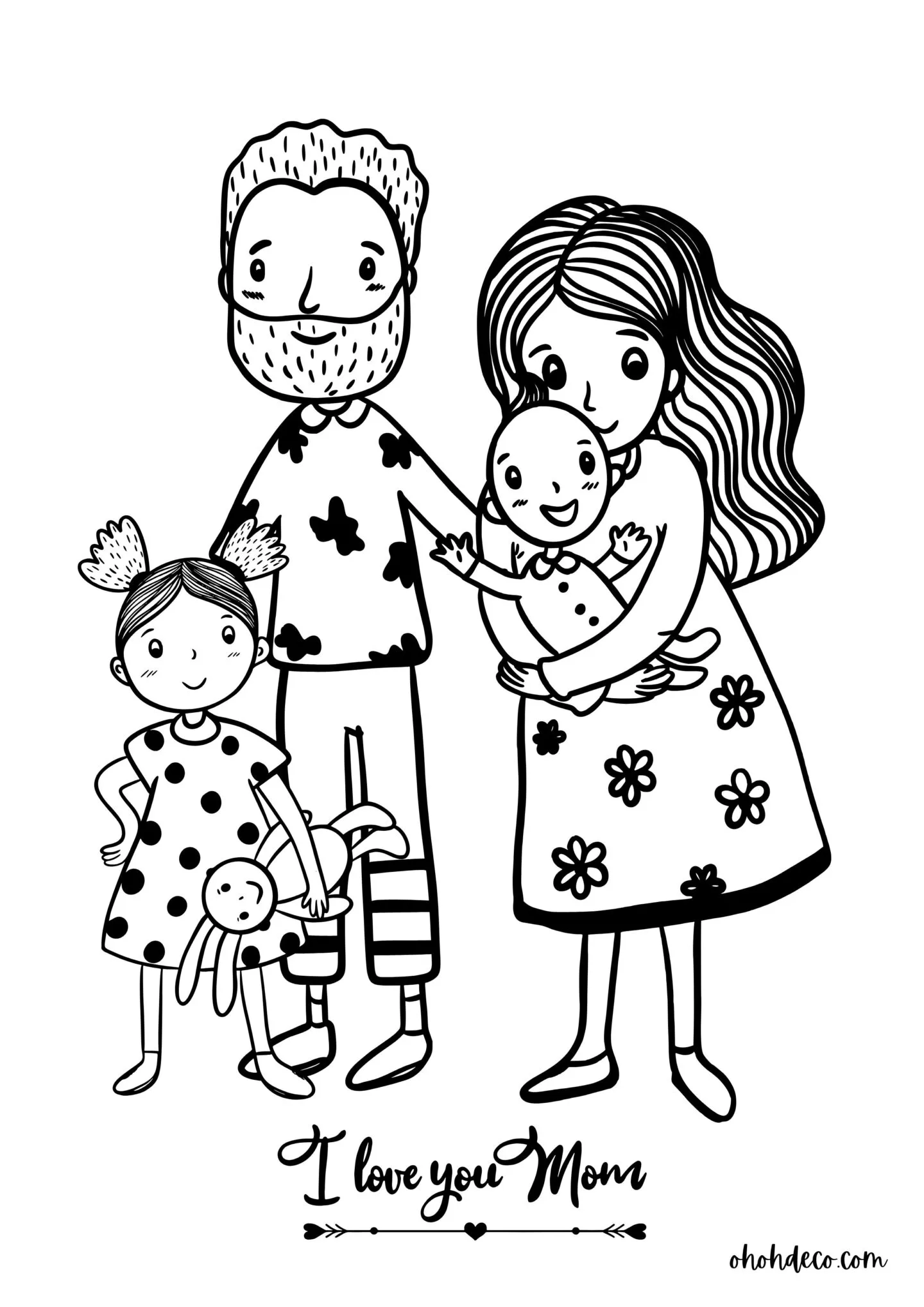 family coloring page