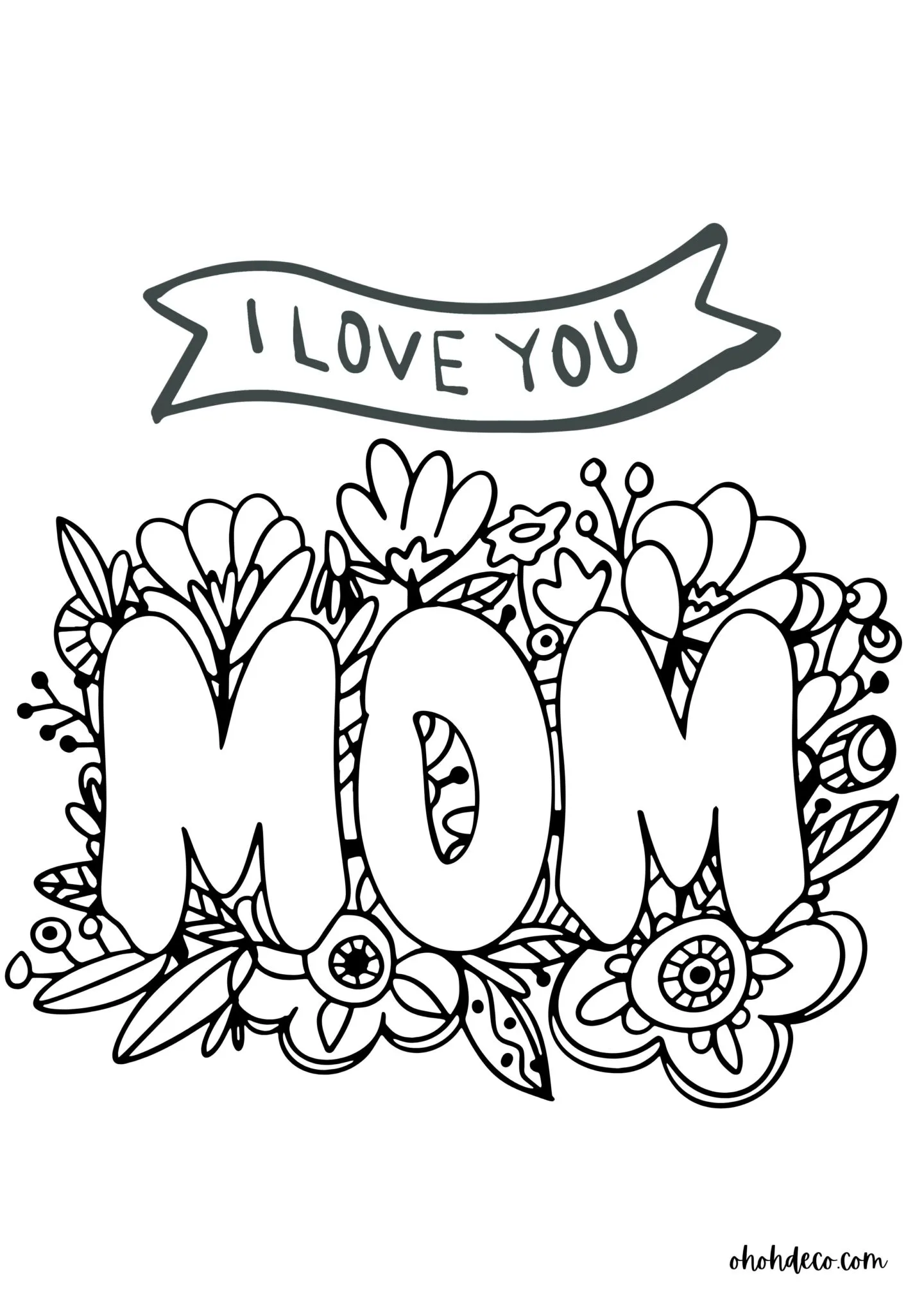 mom free coloring page