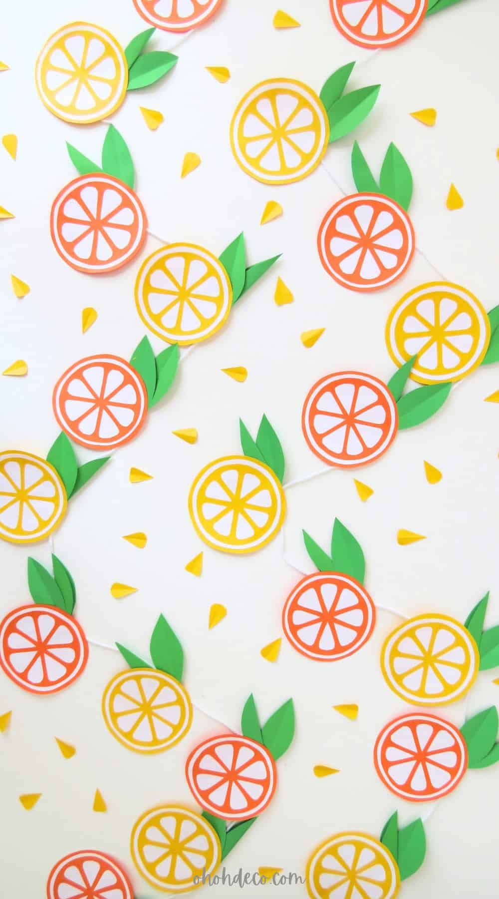 lemon orange paper garland