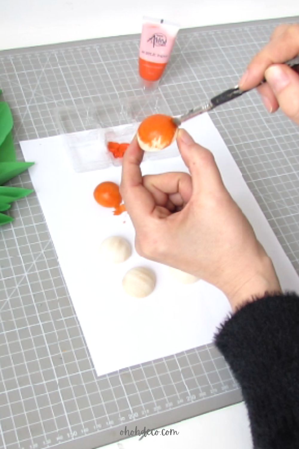paint the beads to make fake orange