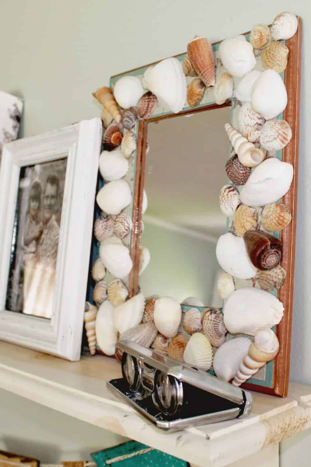 seashell photo frame diy