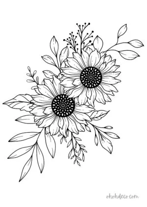 sunflower coloring page