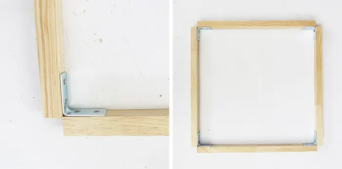 wood frame with brackets