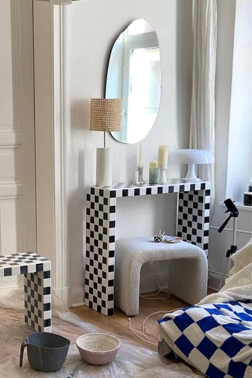 diy tiled console table