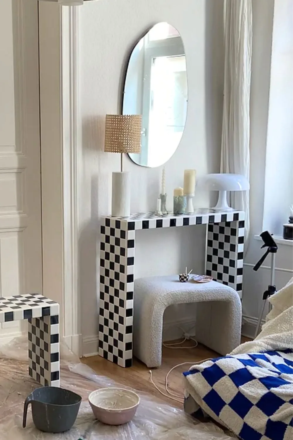 diy tiled console table