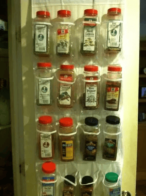 shoe storage into spice organizer