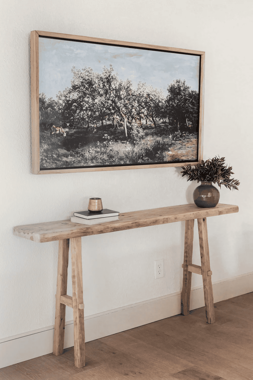 rustic wood console table