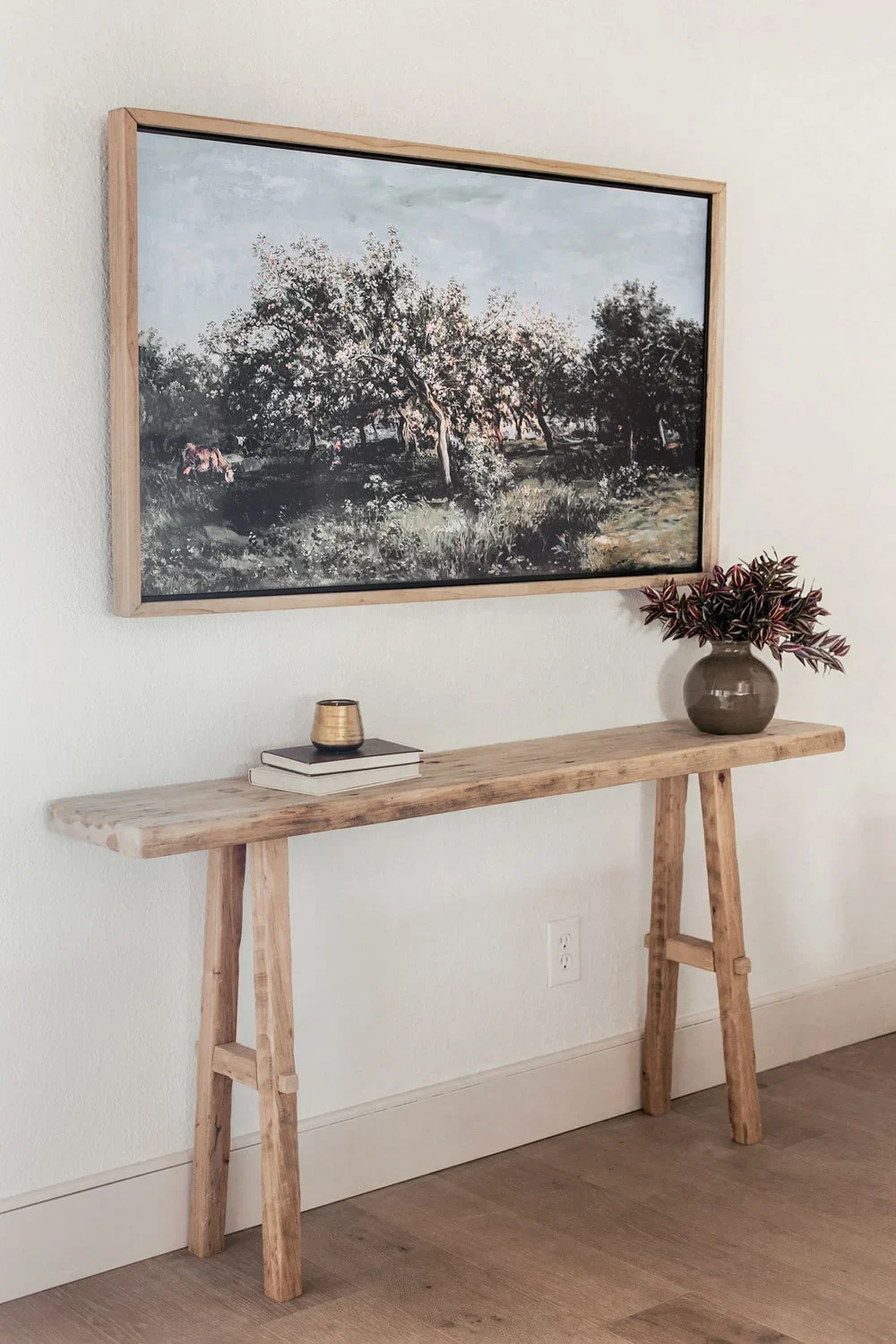 rustic wood console table
