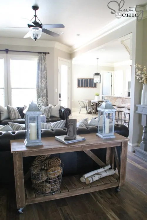 on wheels sofa back table