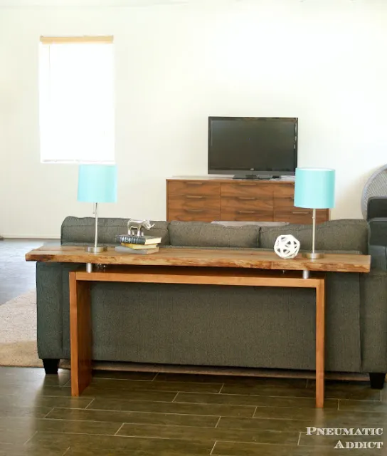 floating wood top table diy