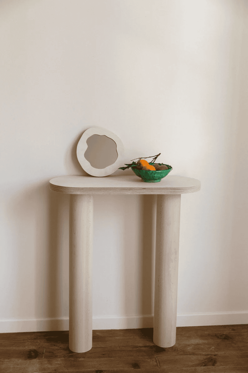 small console wood
