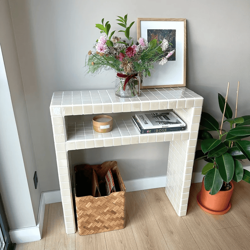 make a tile console table