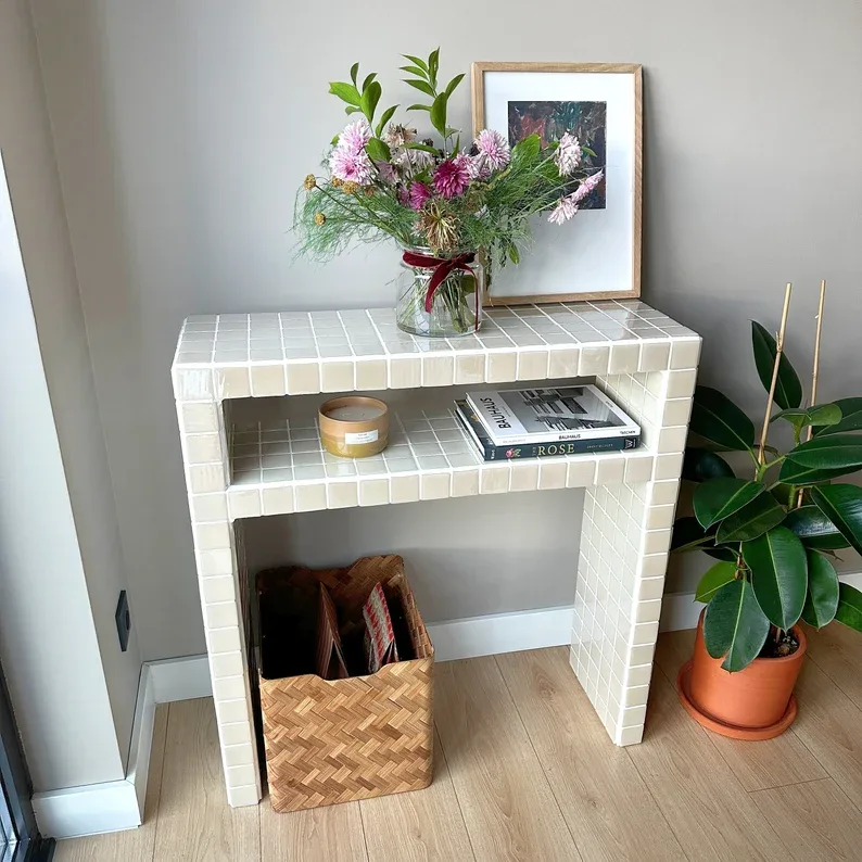make a tile console table