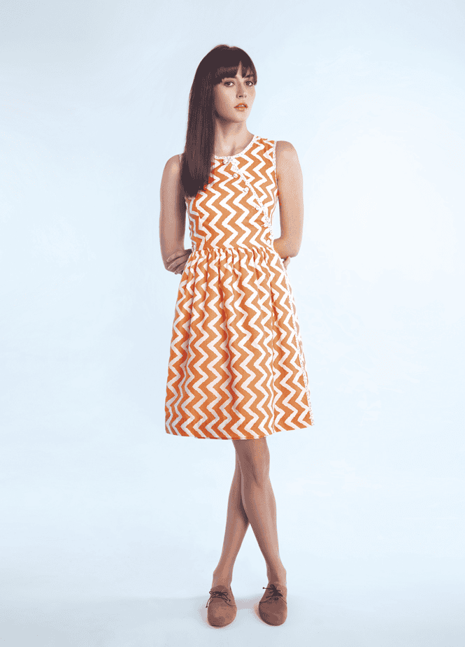 seventies inspired dress pattern
