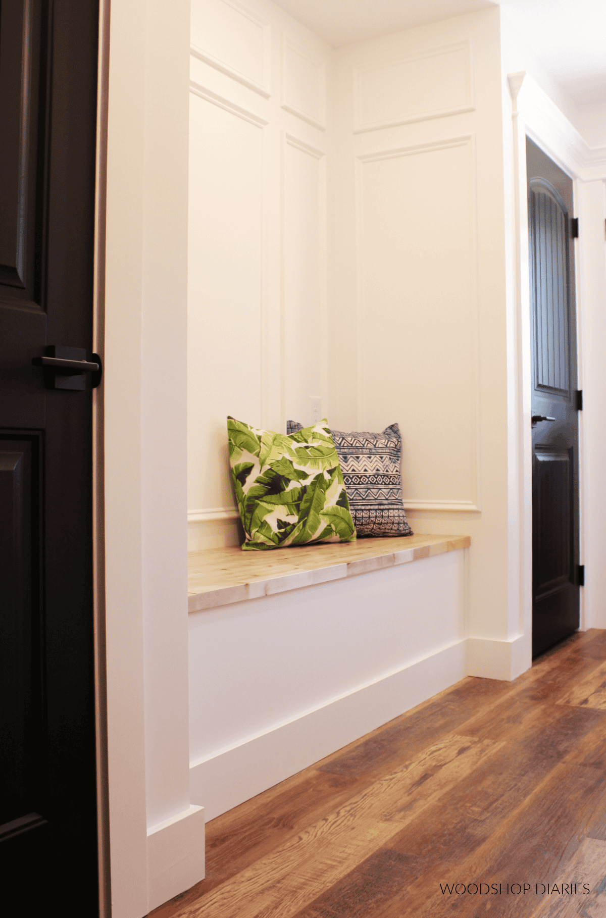entryway built-in bench diy 