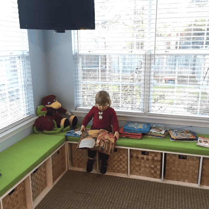 diy cubbies corner bench