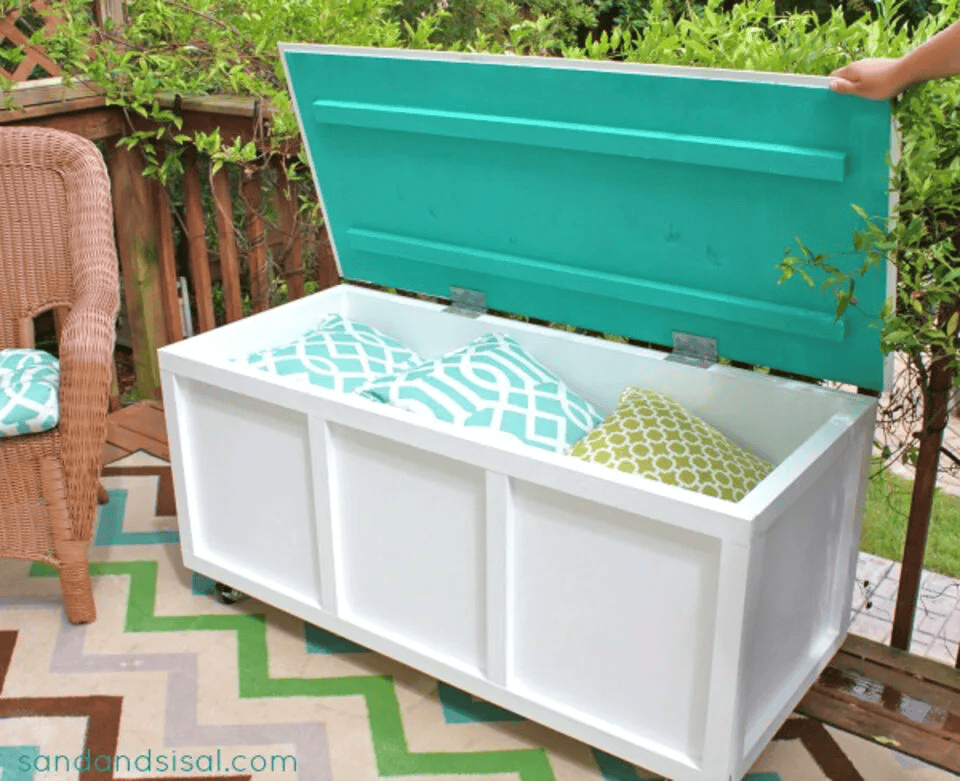 diy storage outdoor bench