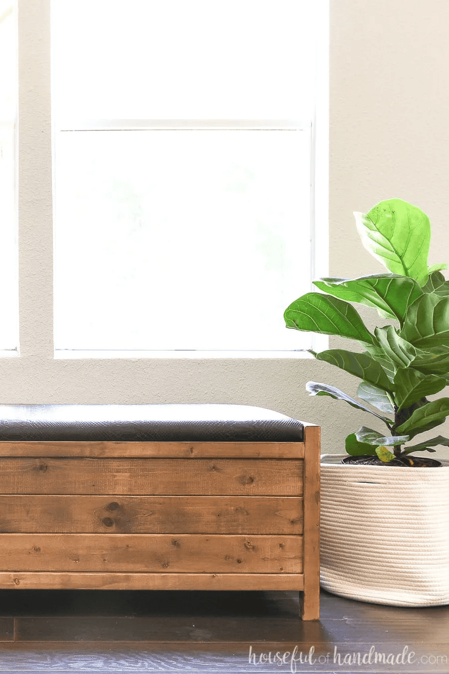 simple upholstered storage bench