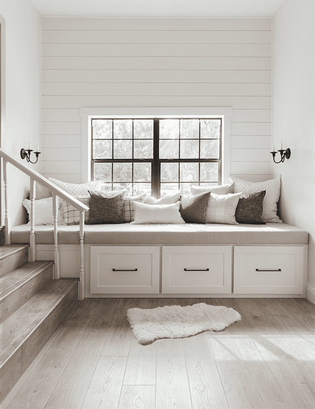 bench reading nook diy