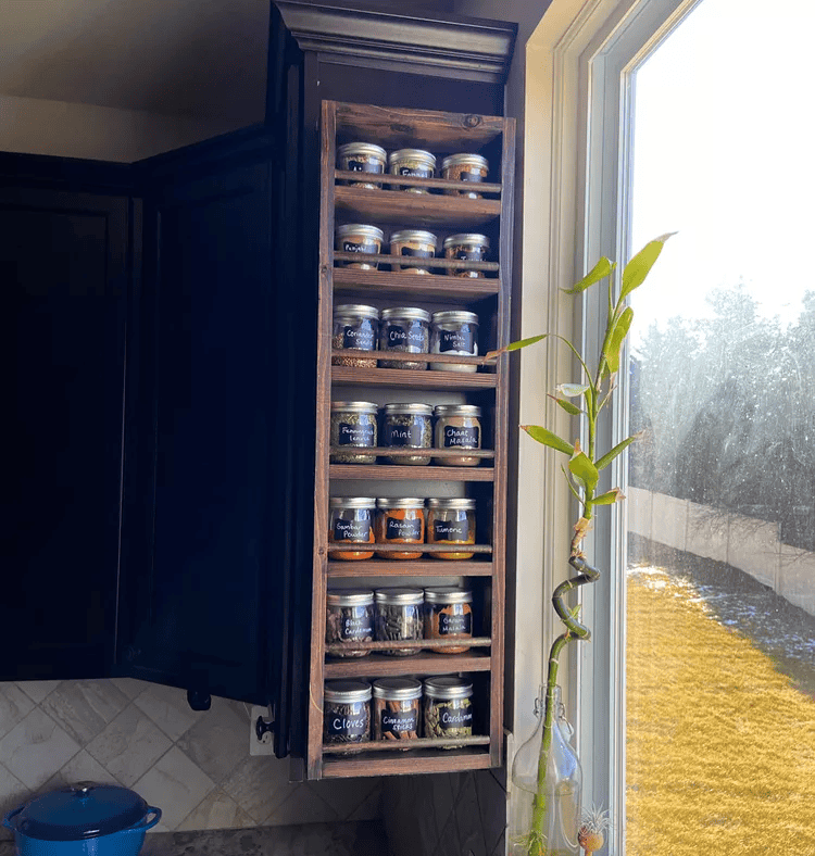 small kitchen spice shelf