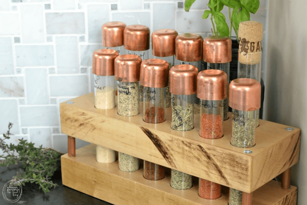 spice rack with test tube
