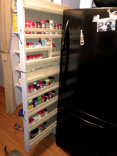 diy pull out spice rack