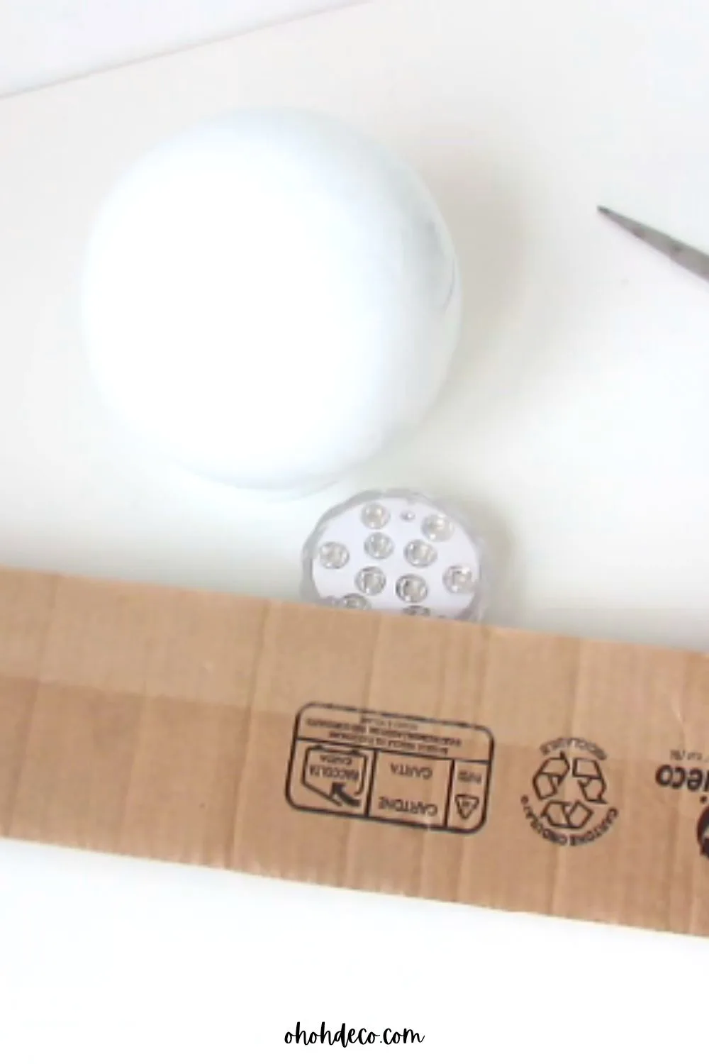 supplies to make a lamp with cardboard
