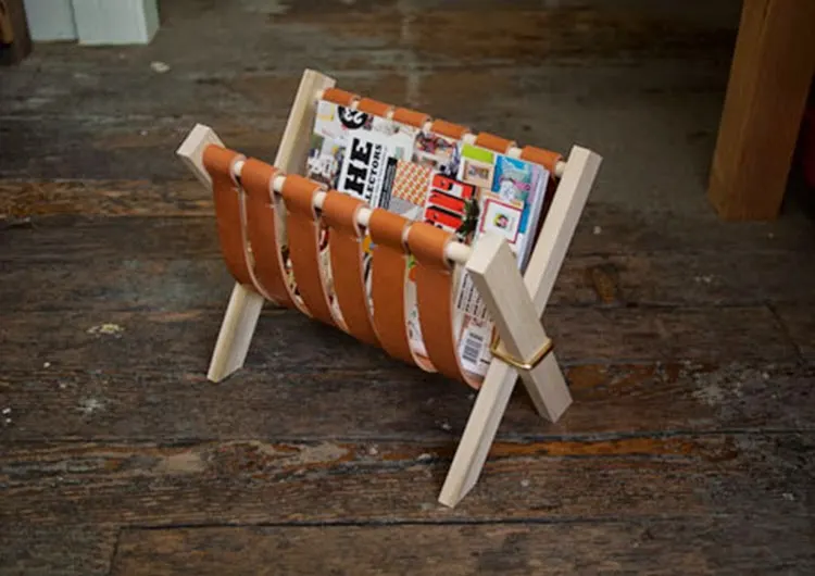 diy leather magazine holder