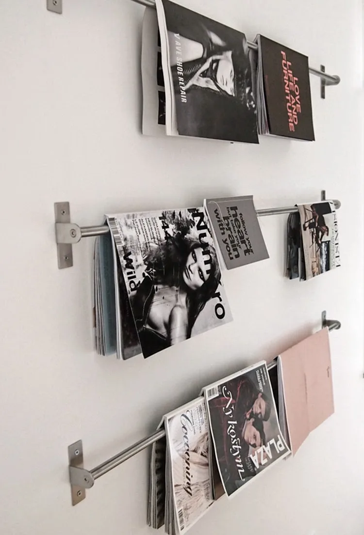 hanging magazine storage diy