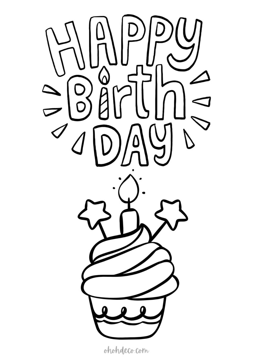 Happy Birthday Coloring Pages Free Printable