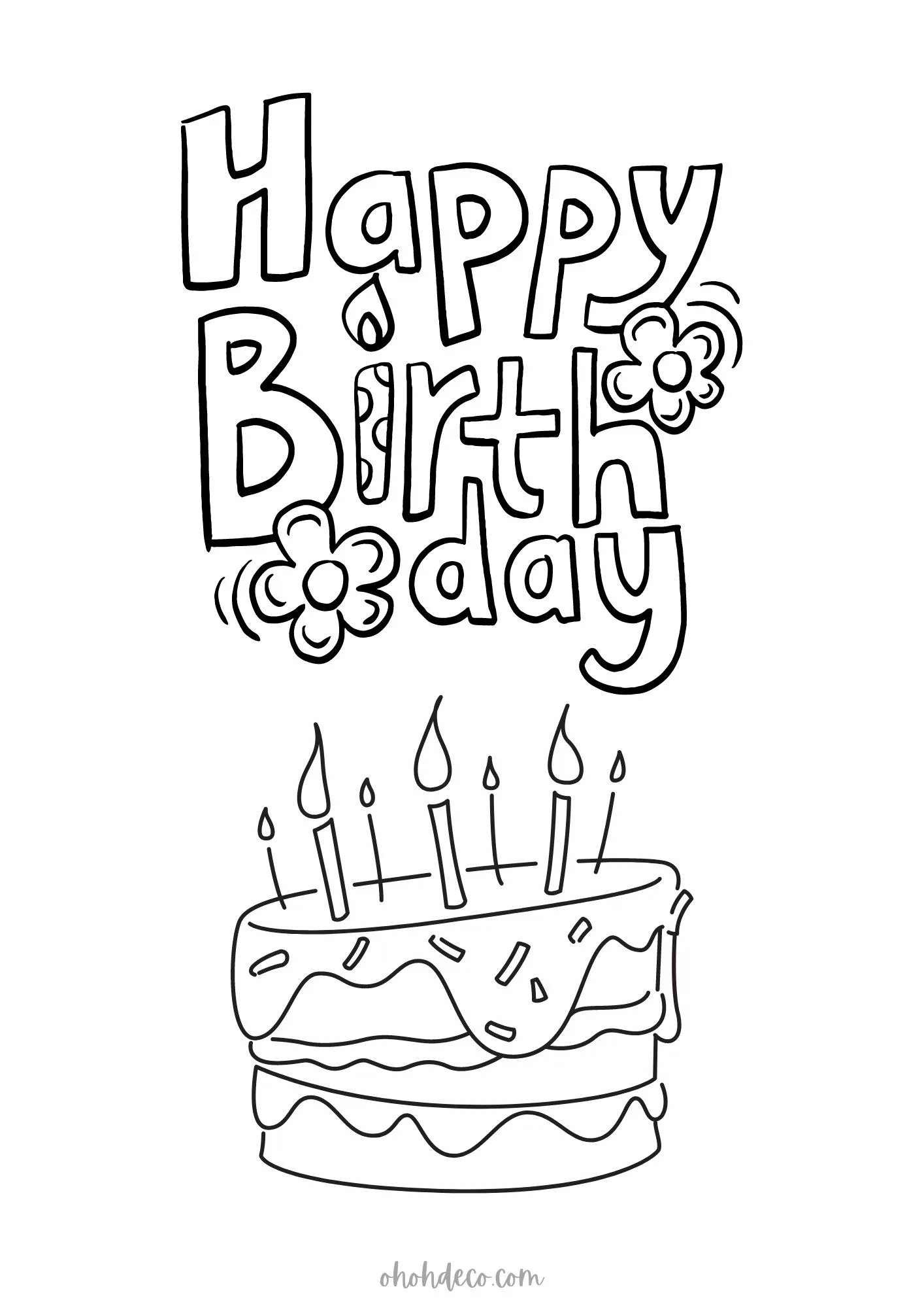 happy birthday print