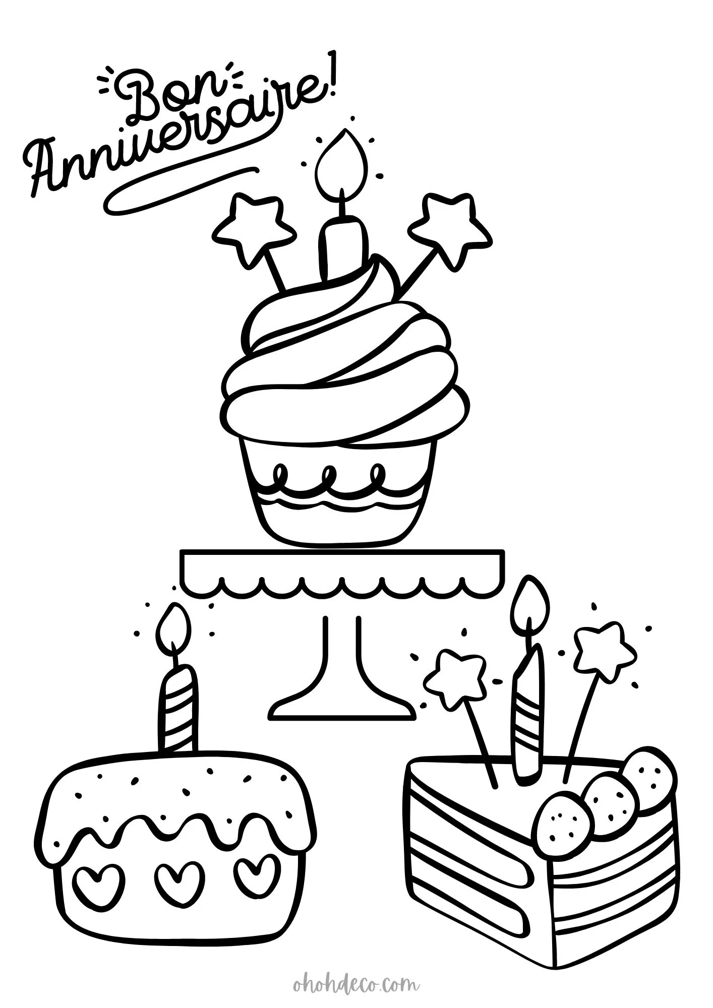 bon anniversaire coloriage