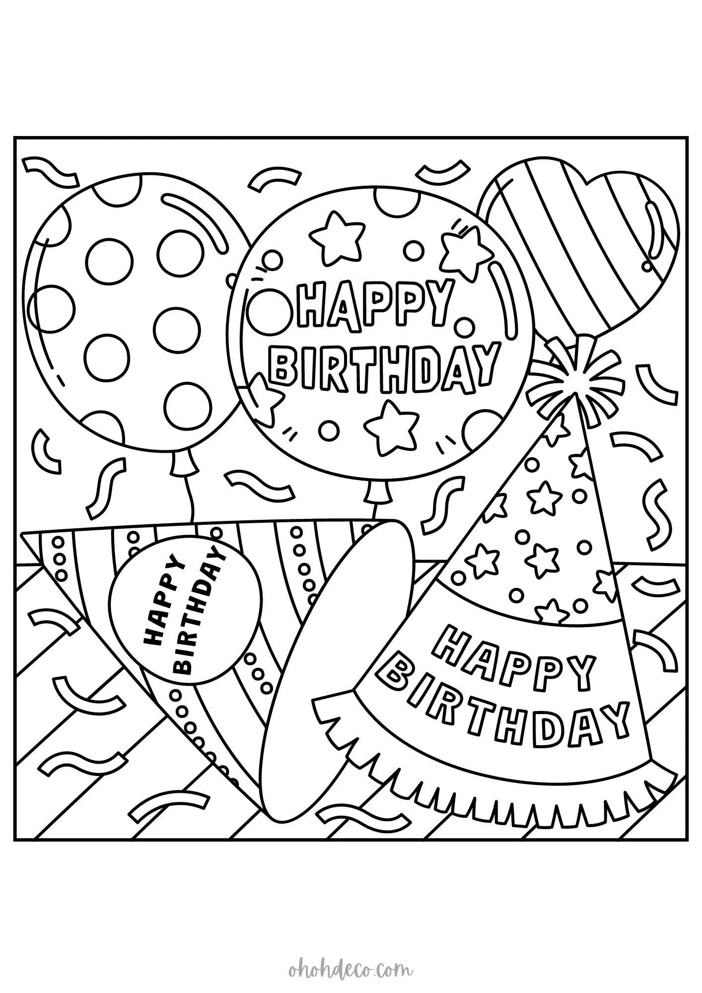 happy birthday coloring