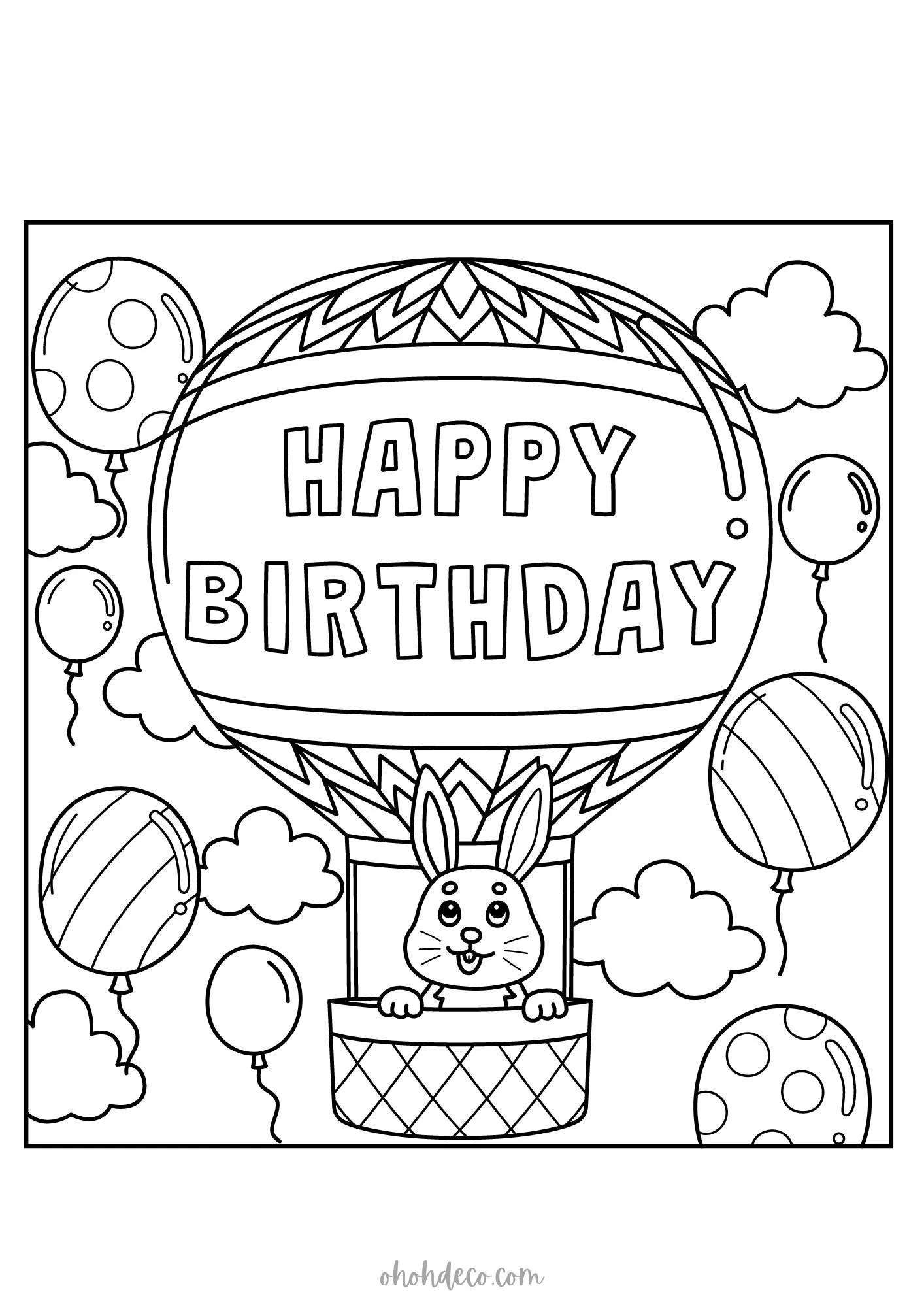 happy birthday color sheet