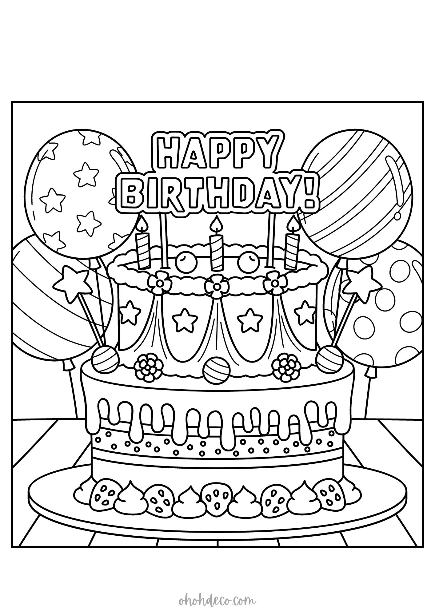 Happy Birthday Coloring Pages Free Printable Fun for Everyone Happy Birthday Coloring Pages Free Printable Fun for Everyone