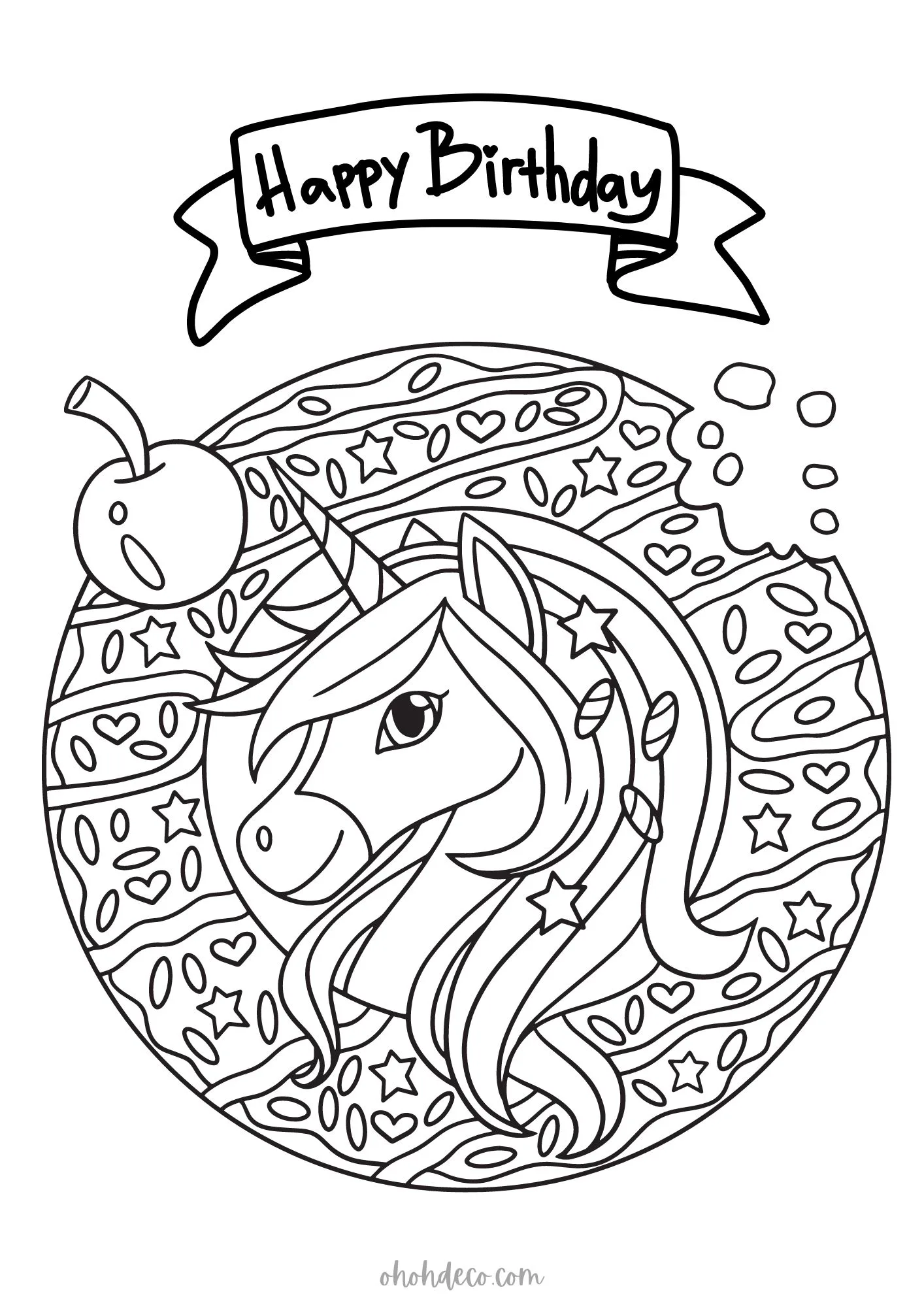 unicorn birthday pdf printable