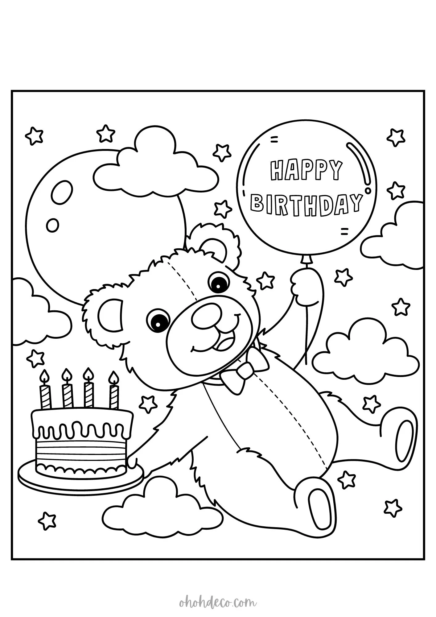 teddy bear coloring page