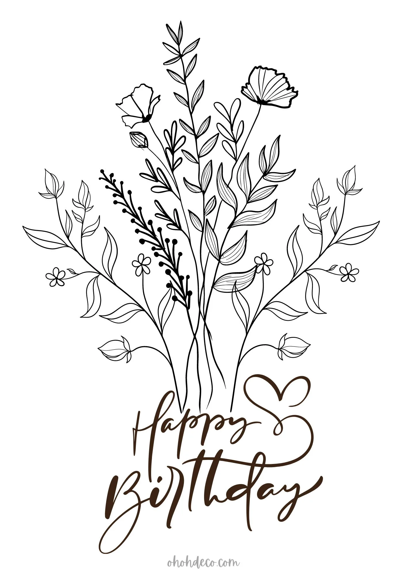 happy birthday color sheet printable