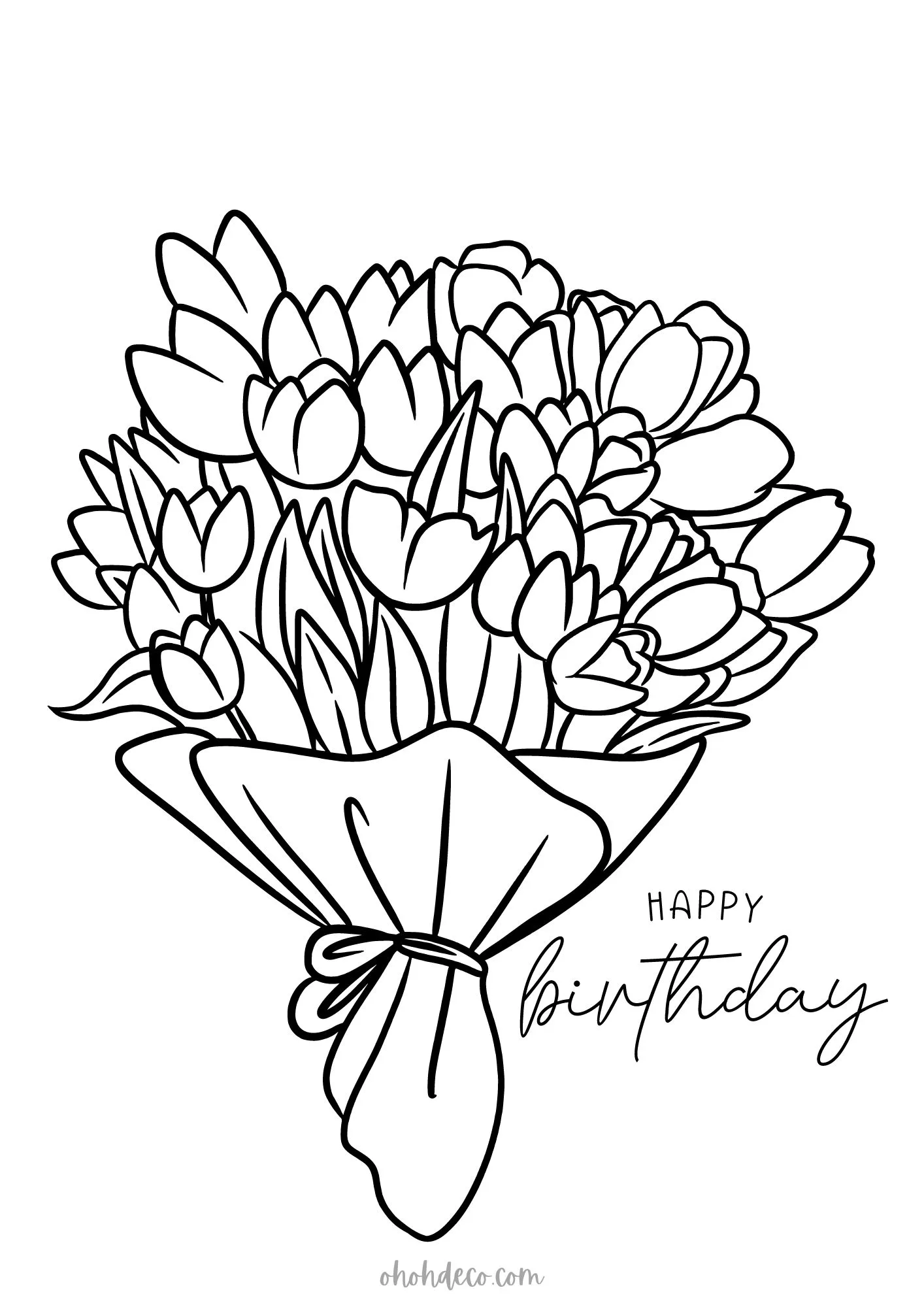 happy birthday coloring for adult