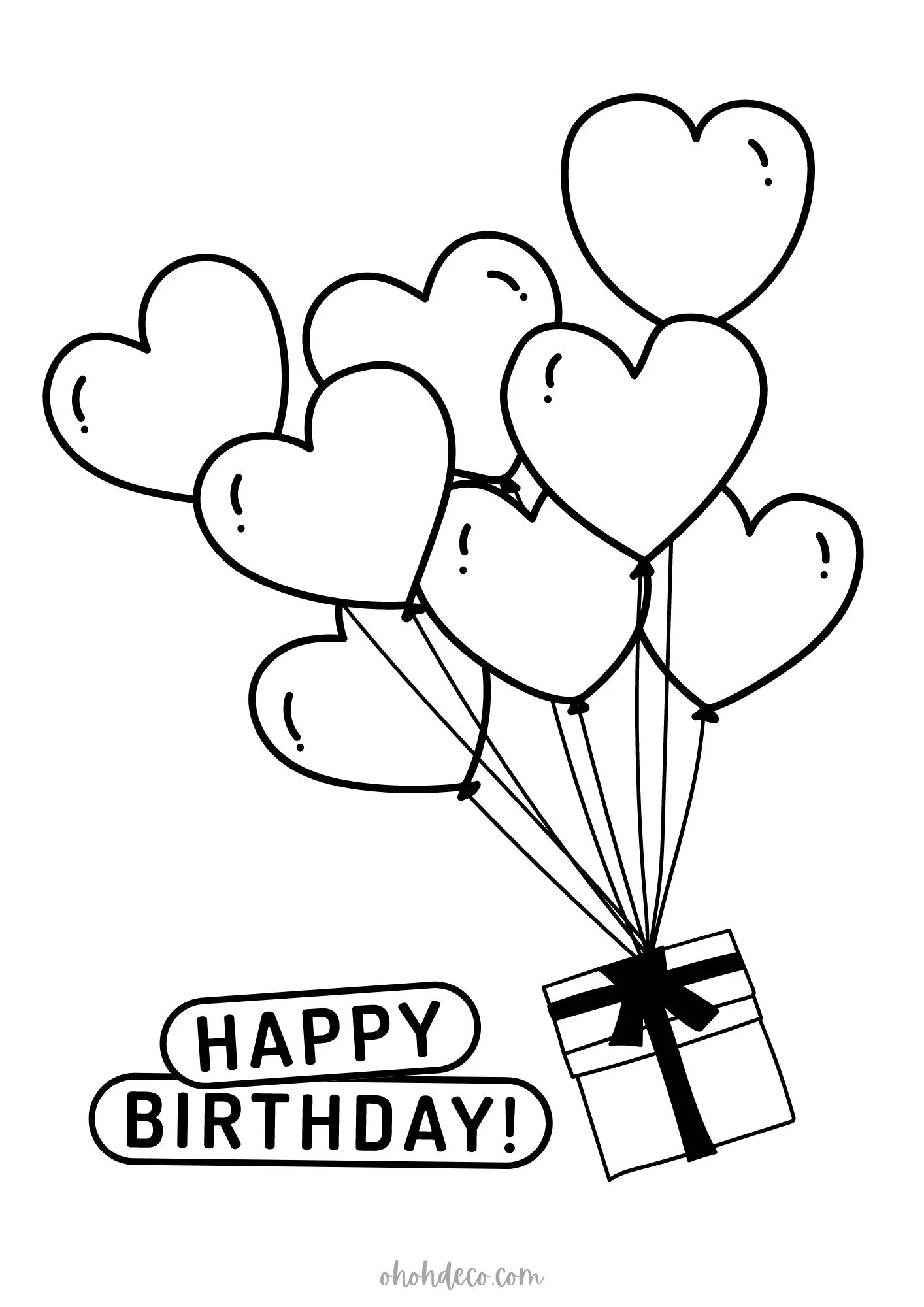 happy birthday coloring page