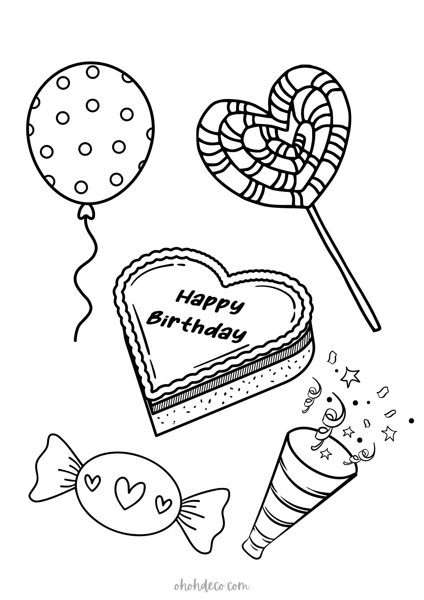 birthday free pdf to color