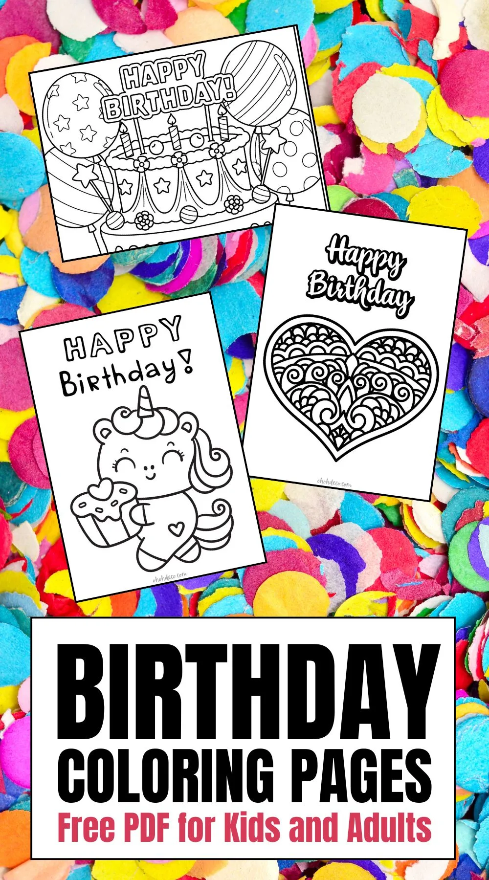 happy birthday coloring page free printable