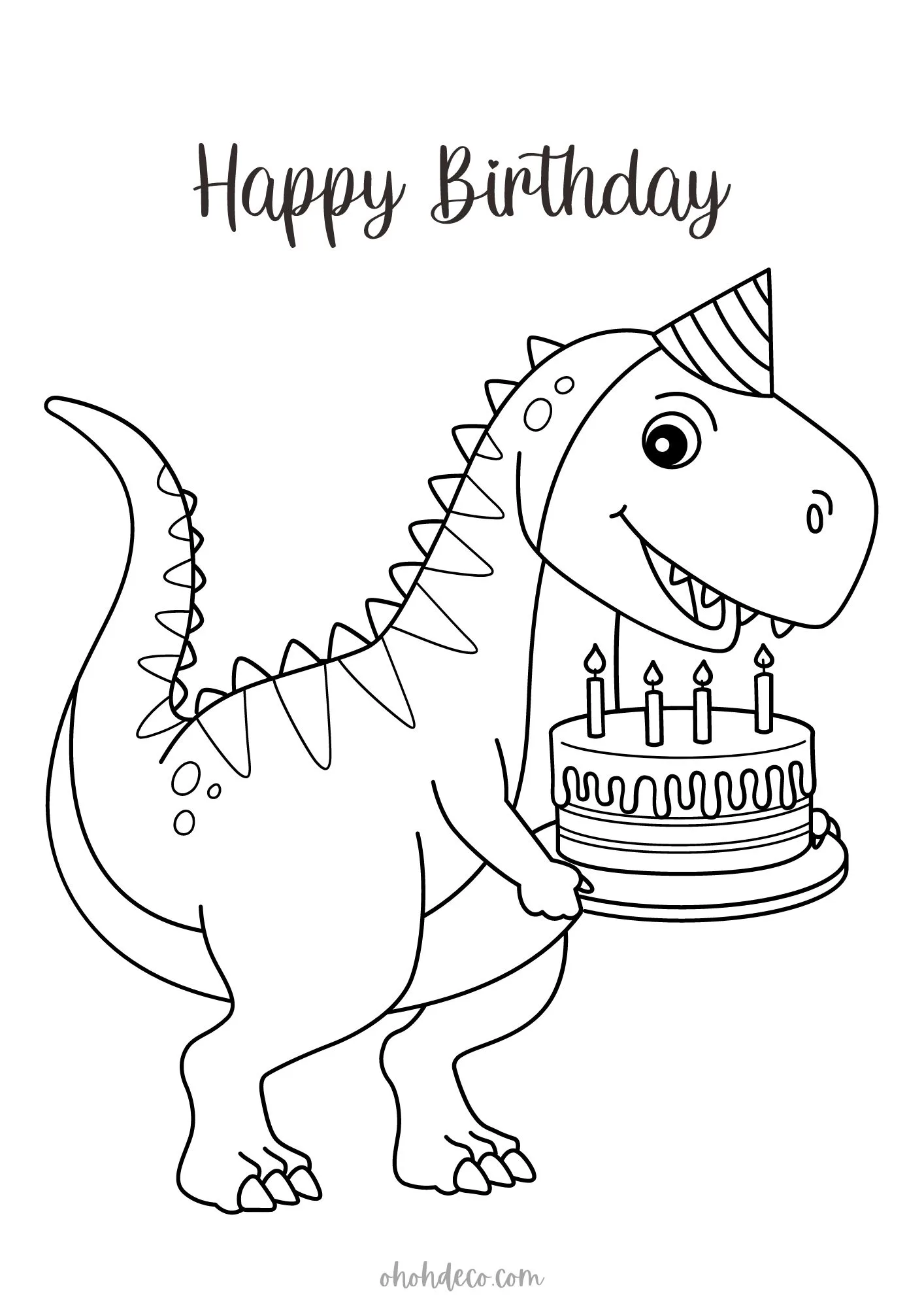 dino birthday color sheet