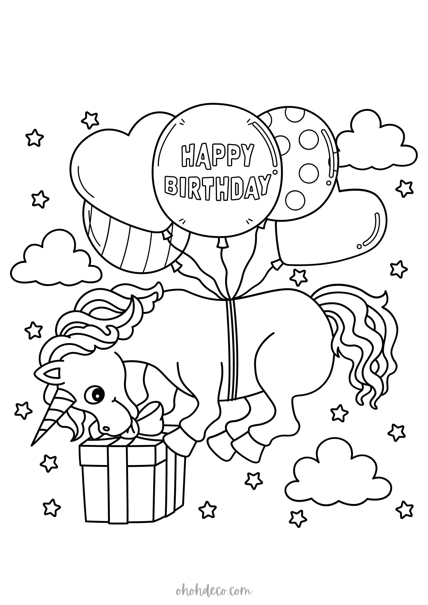 birthday unicorn free printable