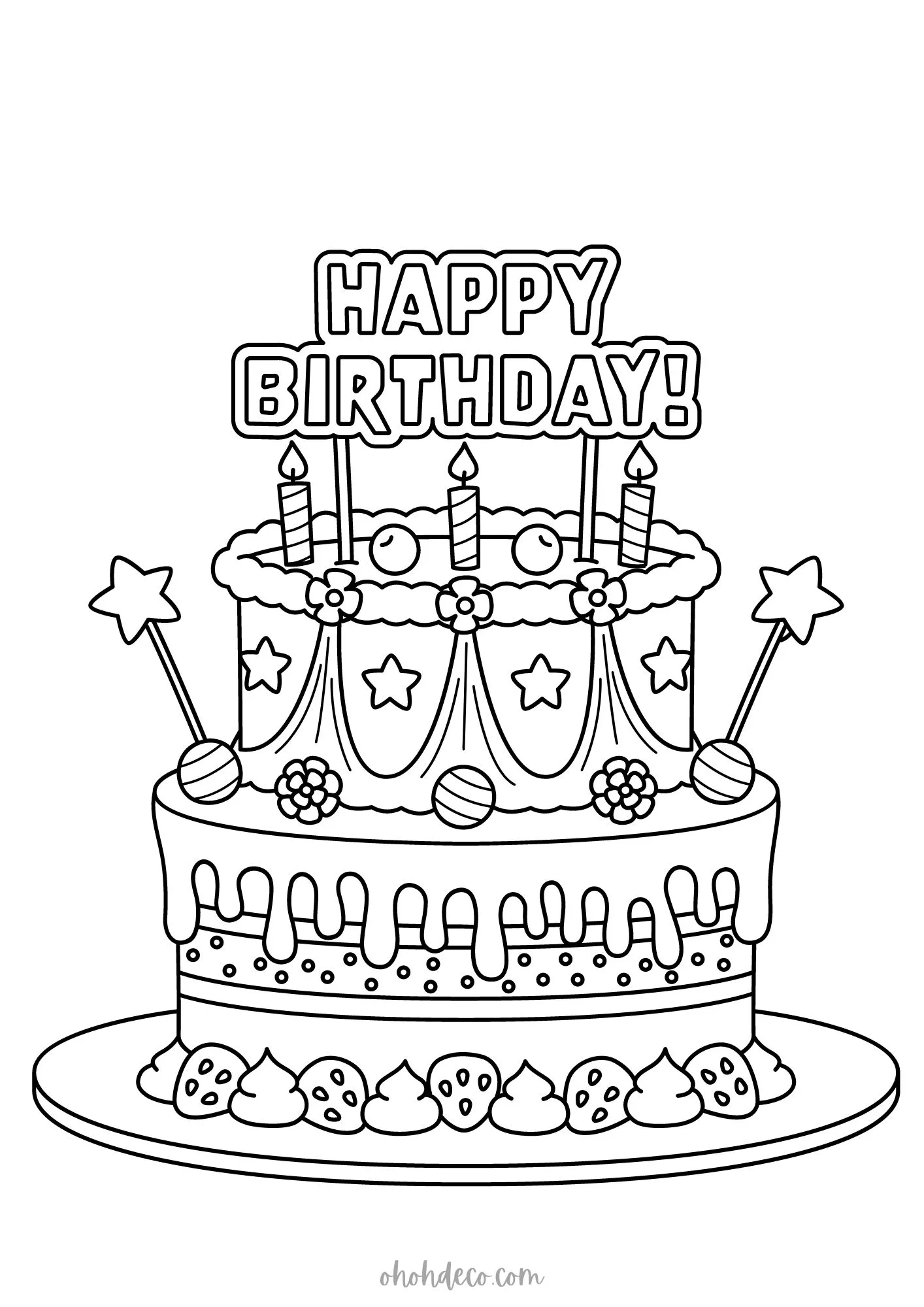 happy birthday cake free printable